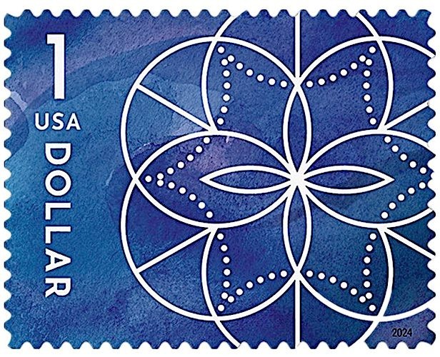 10 Sacred Geometry $1.00 Stamps: $1 Geometric Floral Patterns & Shapes, Flowers