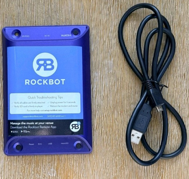 Rockbot Commercial Media Streamer Digital Signage Business Music Player Purple