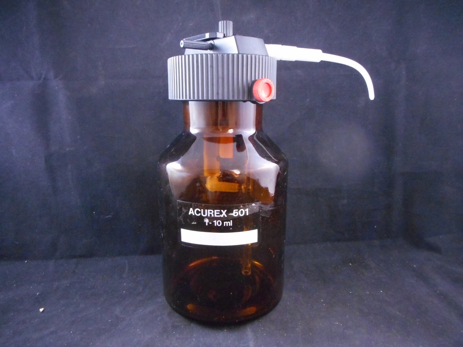 ACUREX 501 Glass Amber 1-10mL Bottletop Dispenser Low Profile 1000mL Reservoir