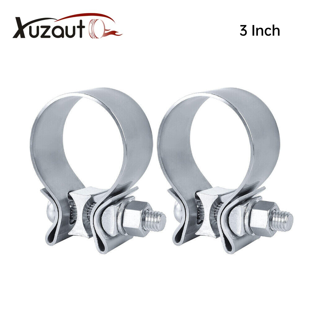 2PCS 3" Inch Stainless Steel T409 Narrow Band Exhaust Clamps Seal Muffler
