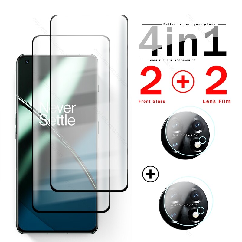 For OnePlus 11 5G, 9H Glass 3D Curved Full Screen Protector + Camera Lens Film