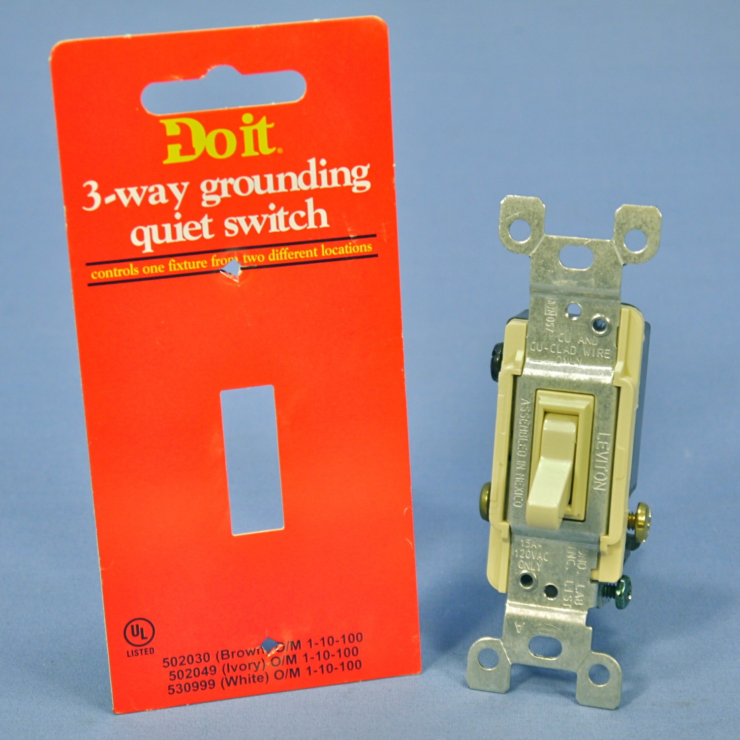 Do It Best  Ivory Framed 3-Way Toggle Wall Light Switch Control 15A 120V 502049