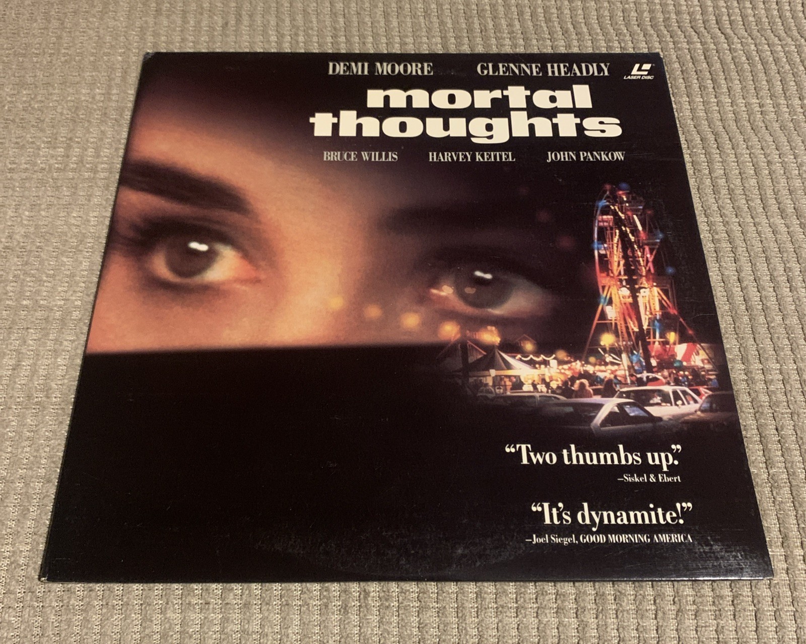 Mortal Thoughts (Laserdisc) Demi Moore Bruce Willis Harvey Keitel GREAT FILM!