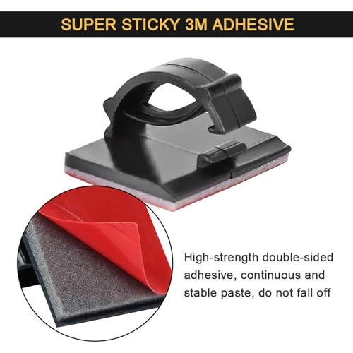 Cable Clips with 3M Adhesive 30PCS Black
