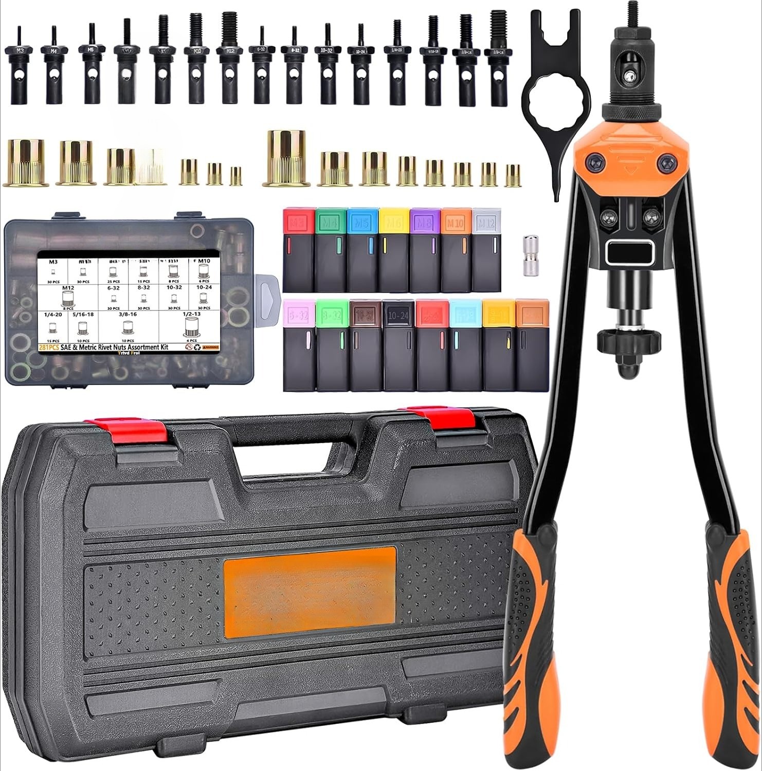 16-inch Rivet Nut Tool Set, including rivet nut tool assembly,