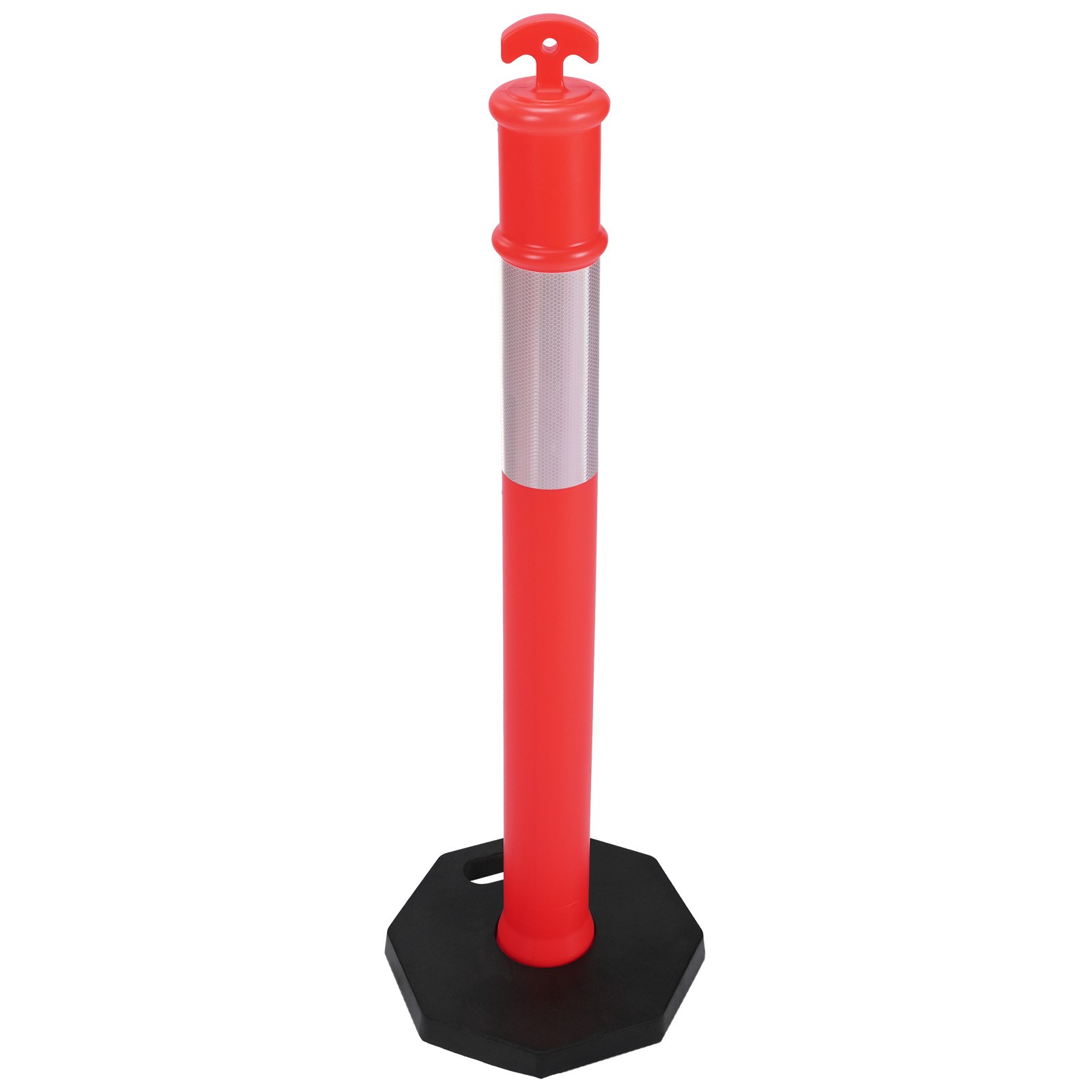 3 Pack 45" Traffic Delineator Post Cone W/ Base for Traffic Control Warning