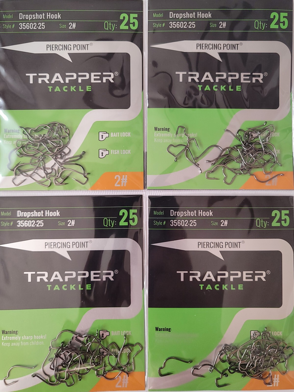 Trapper Tackle Dropshot /Live Bait / Wacky  Sz: 2 Qty 100 Hooks lot bulk