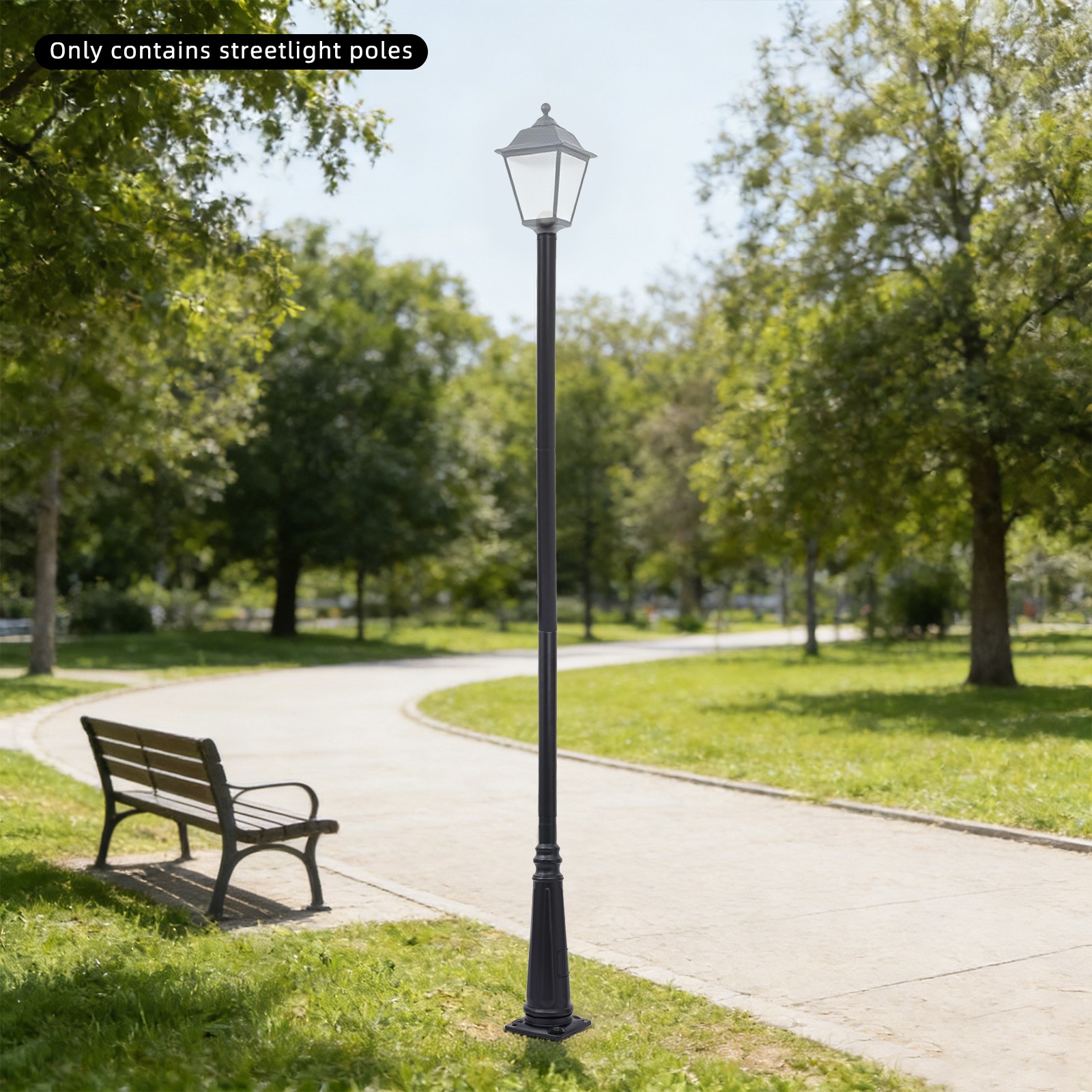 3.1m European Light Post,Split-Type Light Post,Floorstanding Outdoor Light Post
