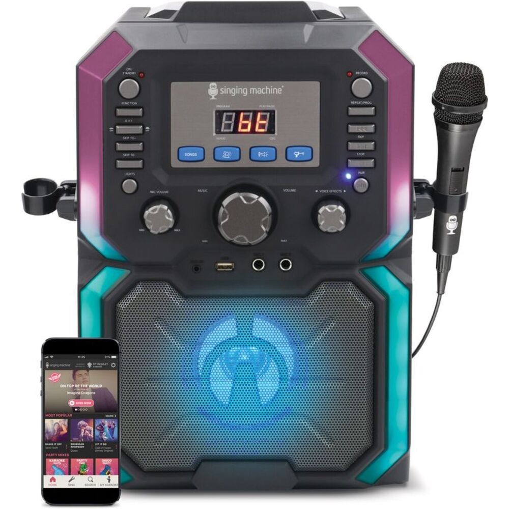 WB Singing Machine SML271BK CDG Bluetooth Karaoke Machine with lights