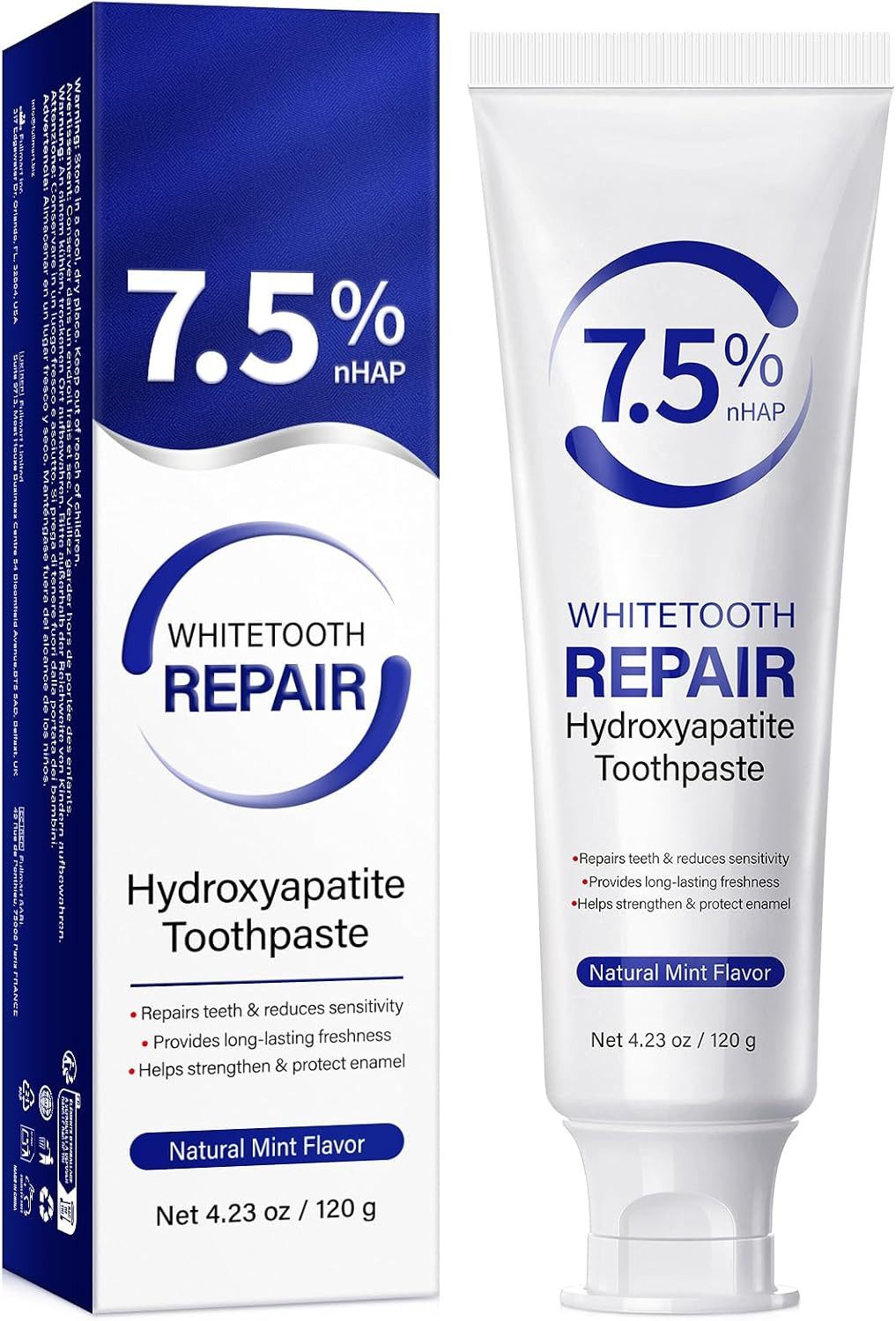 7.5 Nano Hydroxyapatite Toothpaste - Tooth Whitening & Repair & Enamel Strengthe