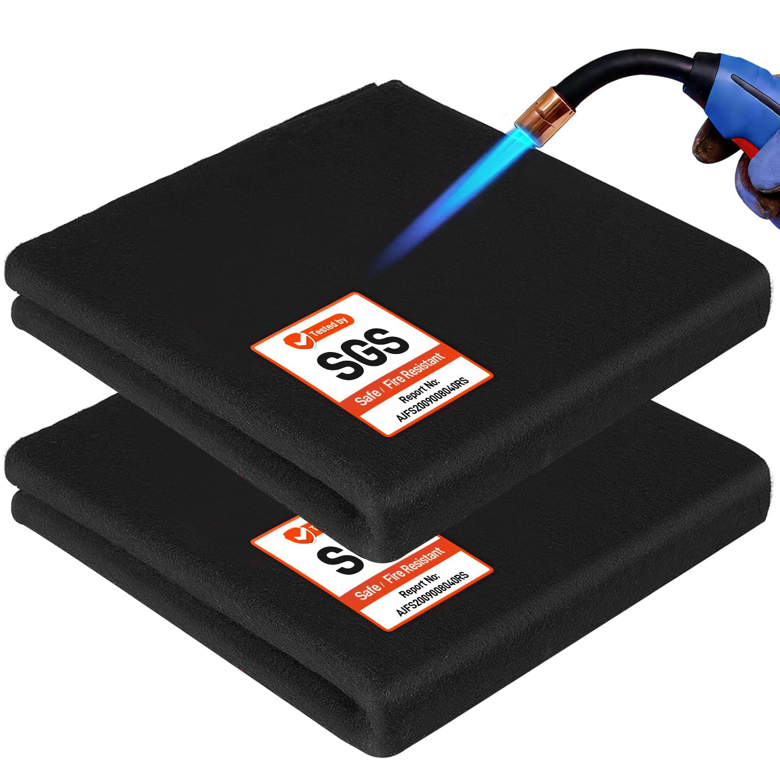 2 Pack 14x14 Inch Fireproof Welding Blanket Heat Resistant Carbon Felt