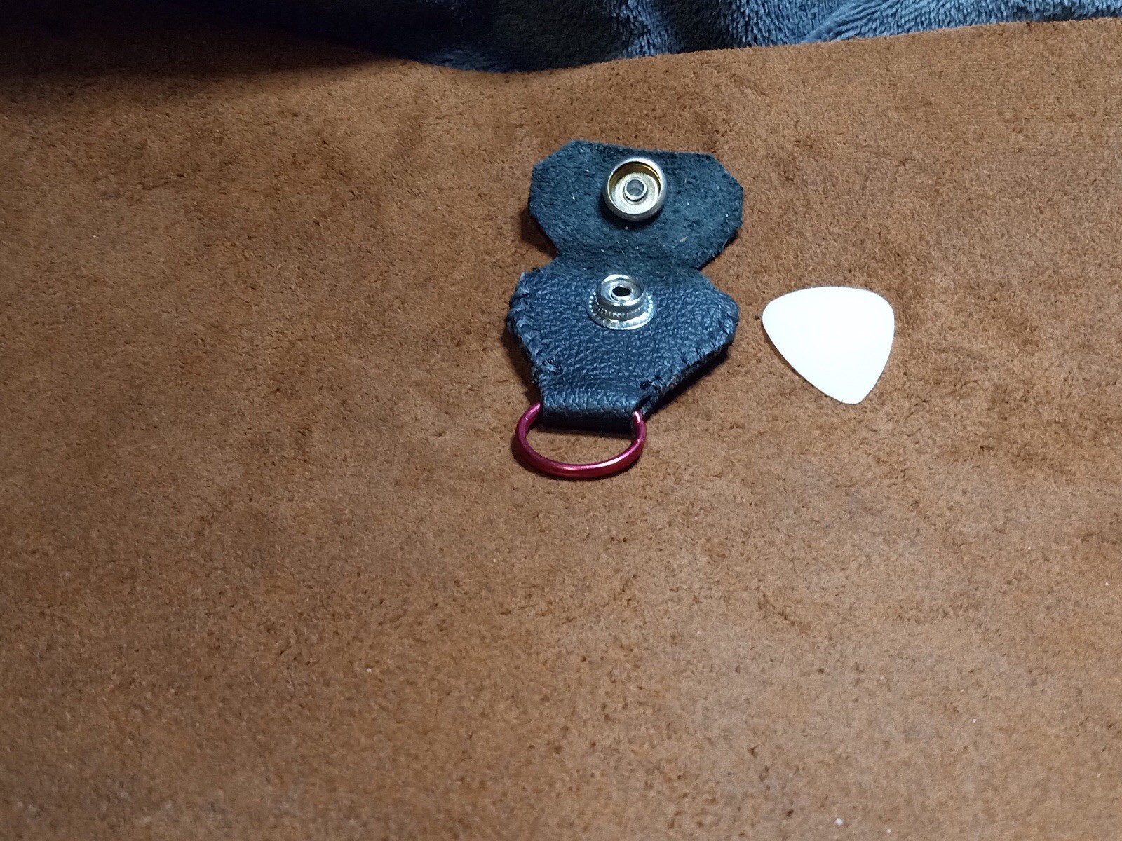 Leather Guitar Pick Holder Keychain (handmade)