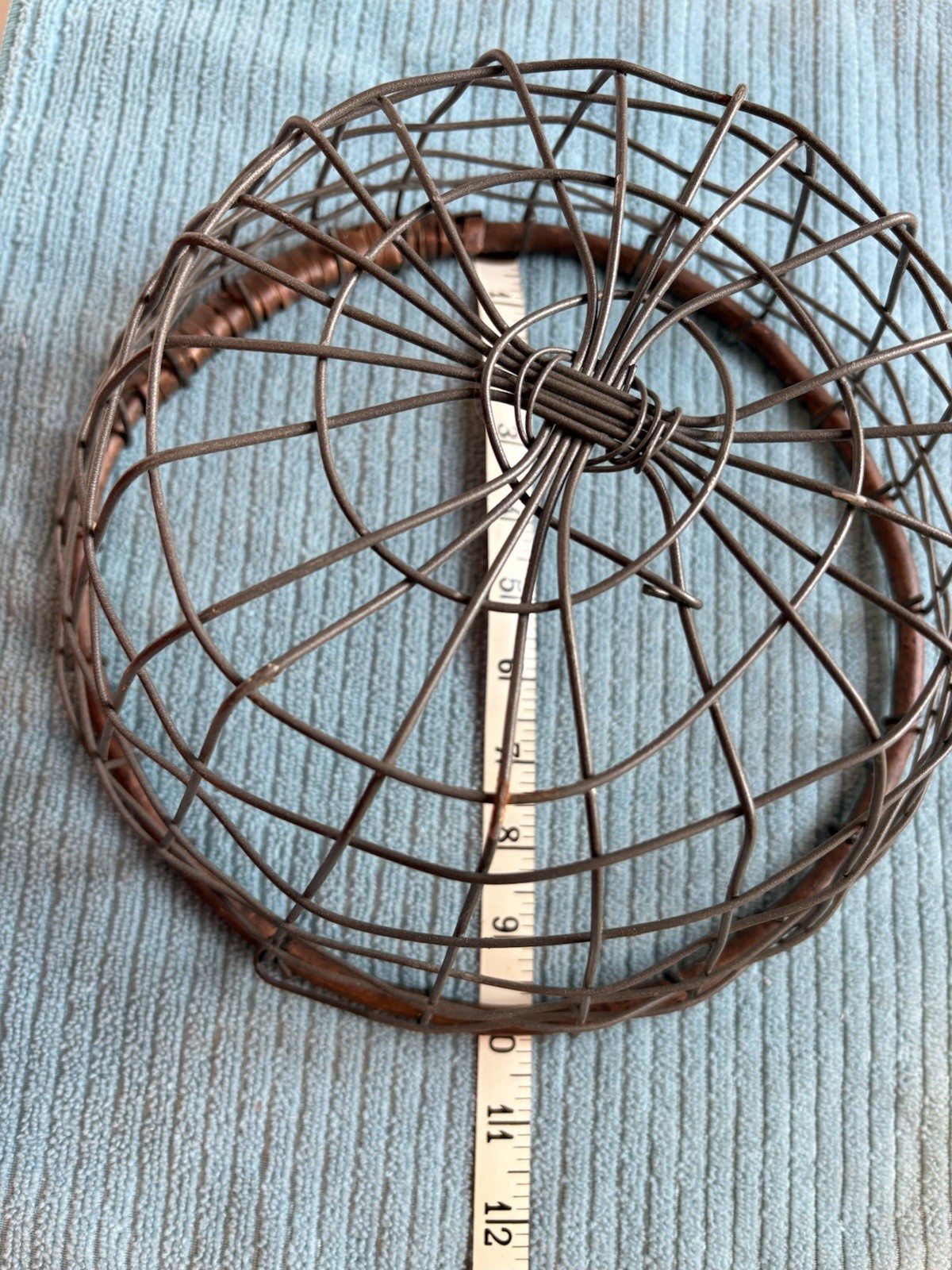 Round Wire Storage Basket Rustic Metal