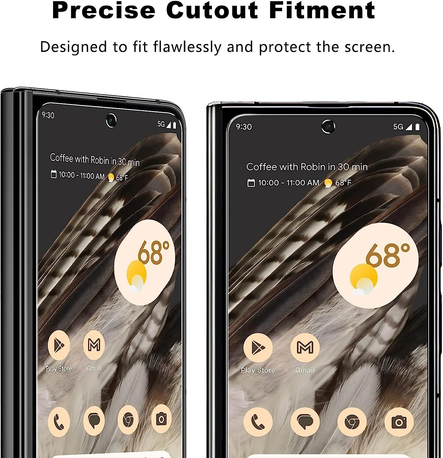 [2-Pack] Premium Real Tempered Glass Screen Protector for Google Pixel Fold