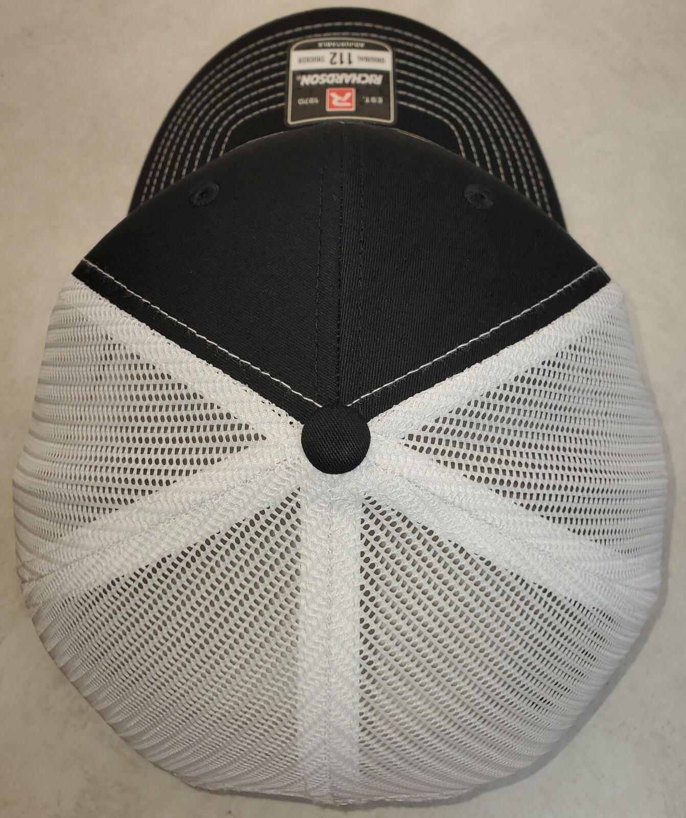 HD Wing Patch on Richardson 112 Trucker Hat Snapback Black/White