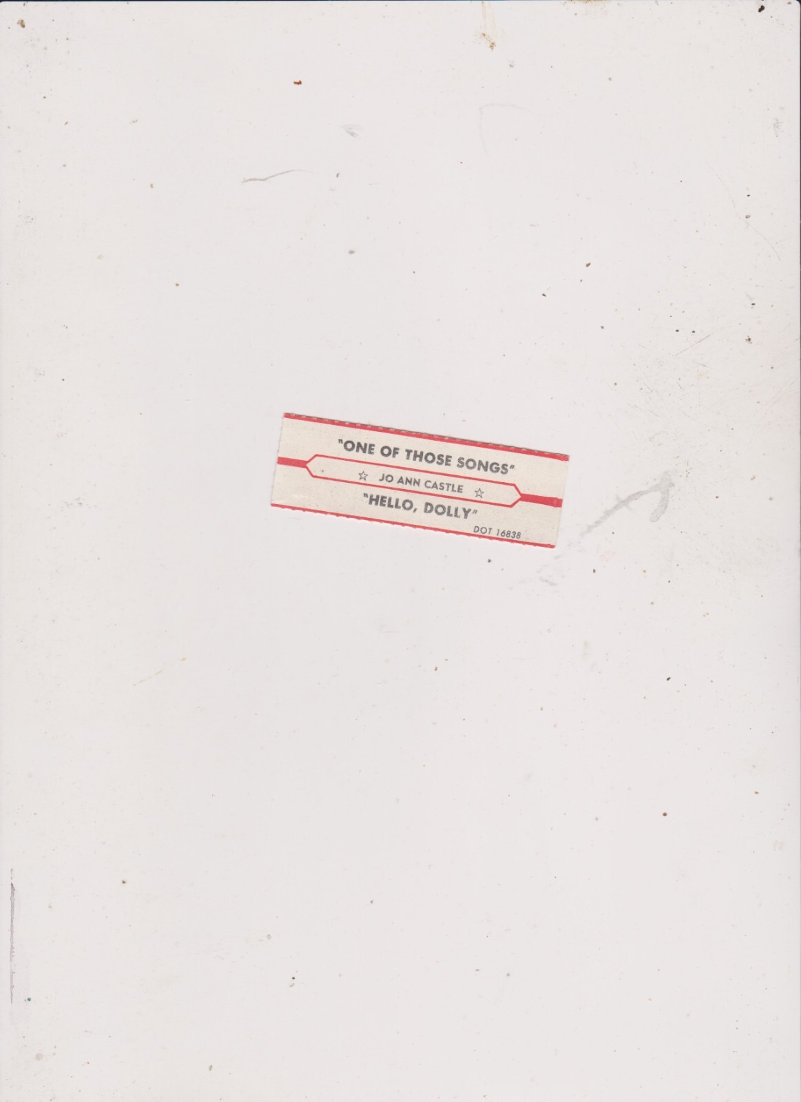 JO ANN CASTLE JUKEBOX TITLE STRIP.FREE SHIPPING IN U S