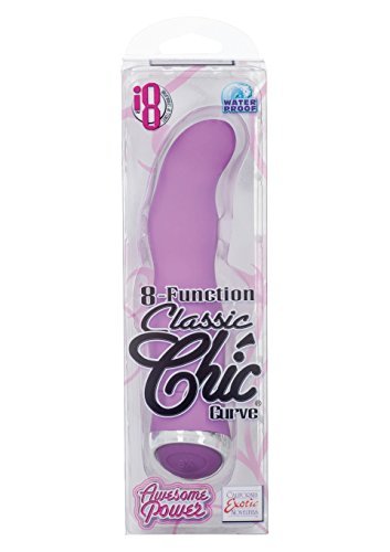 8 Function Classic Chic Curve Vibrator Waterproof Purple 4.25 Inch