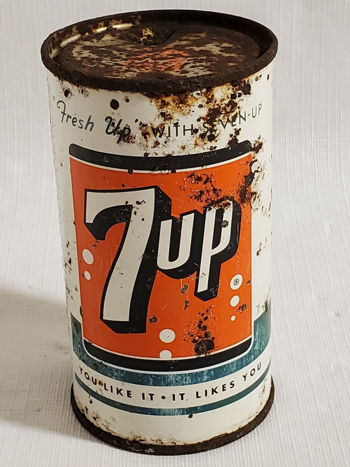 Vintage 1st Generation 7up Flat Top Soda Pop Can - Anchorage Alaska - See Photos