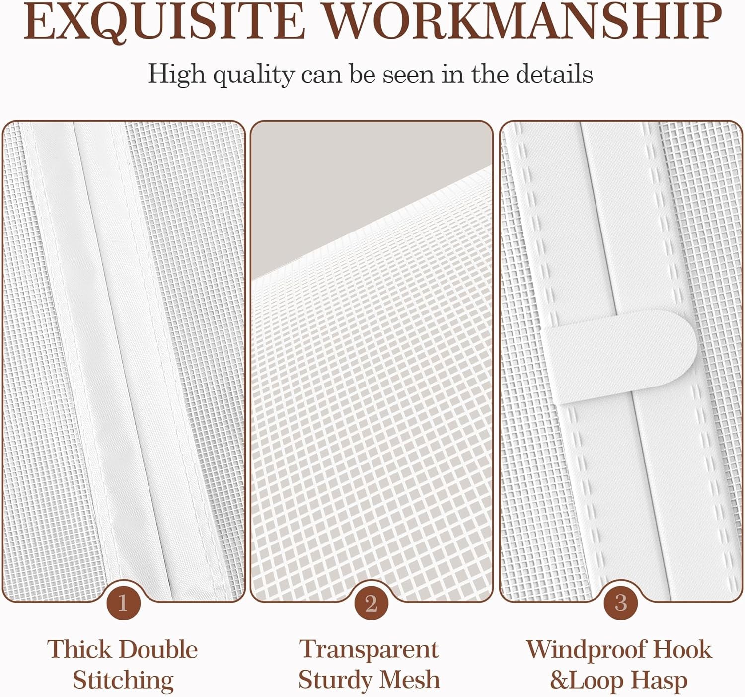 White Polyester Screen Door - Double Door Design