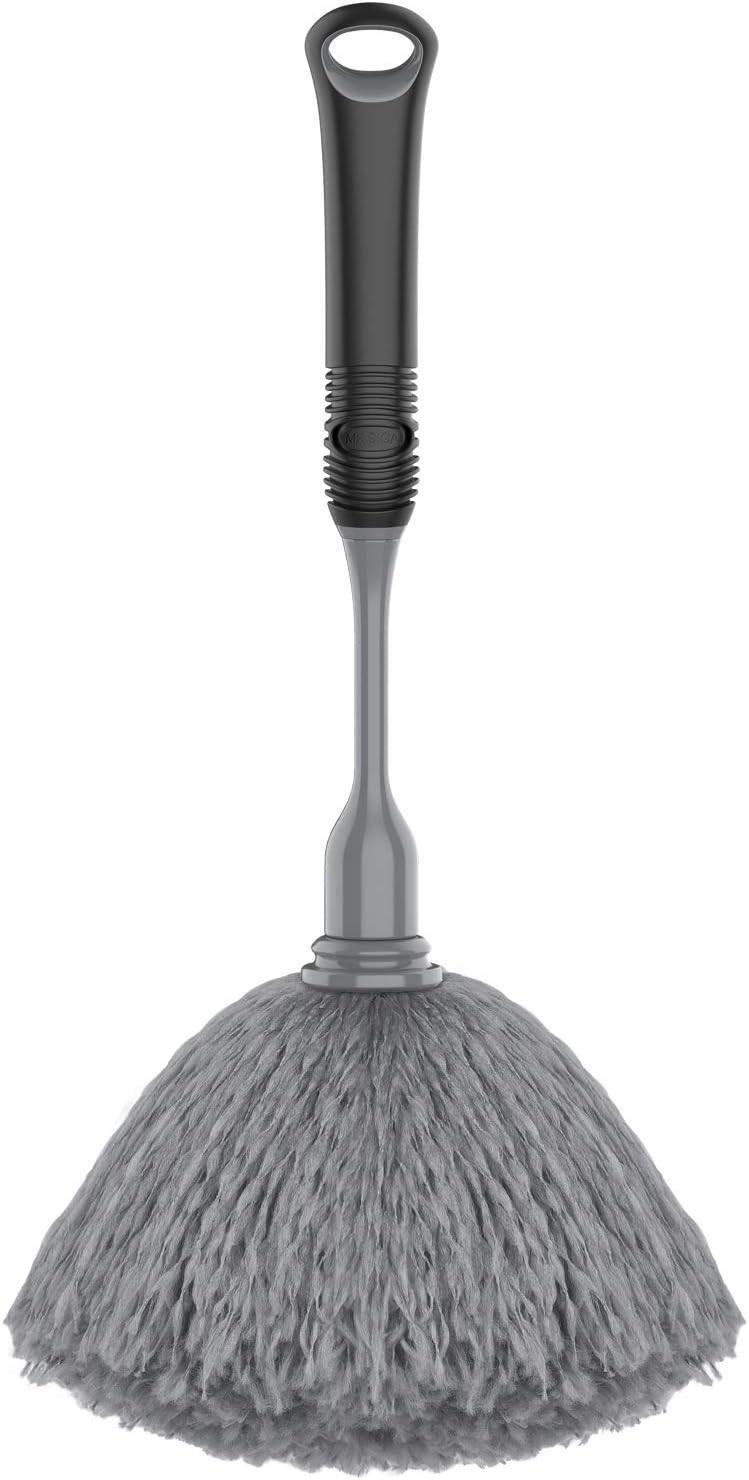 Microfiber Delicate Duster, Non-Slip Handle with Detachable Washable Head Gray
