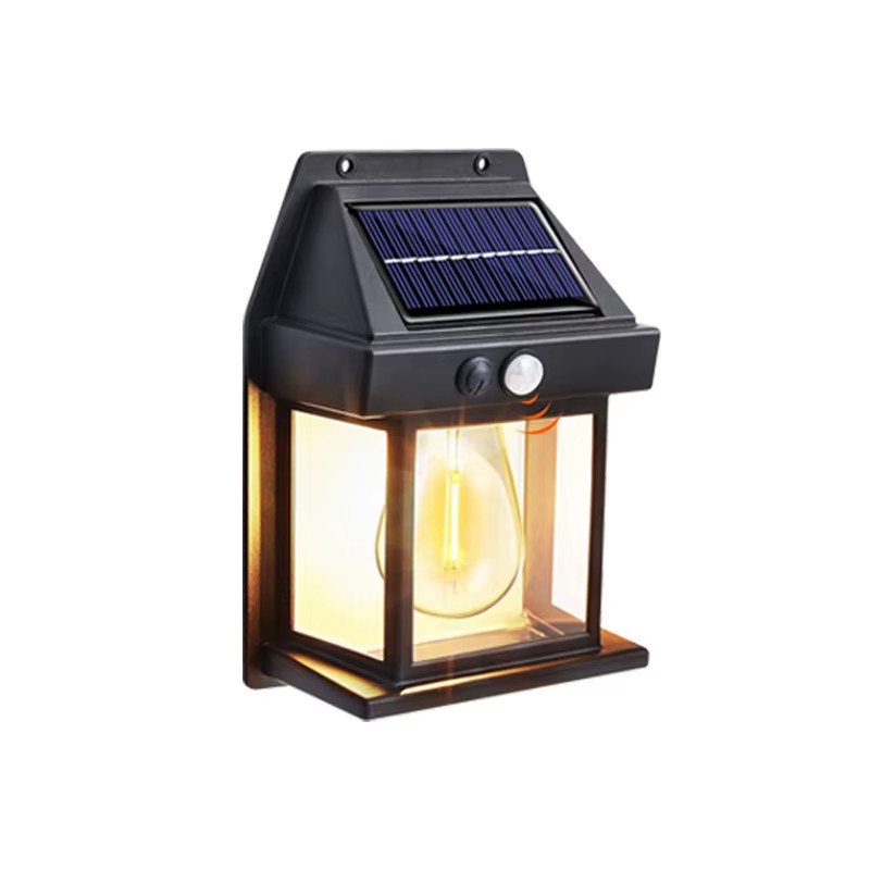 Solar-Powered Waterproof Outdoor Wall Light with Motion Sensor Tungsten Filament