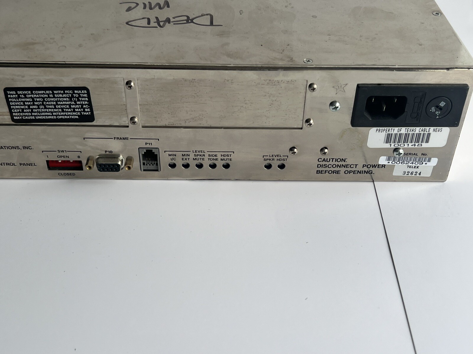 KP 96-5 Telex Matrix Intercom Key Panel Broken For Parts Only