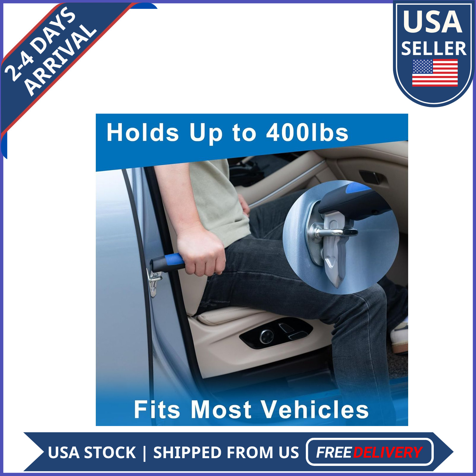 Husfunov Car Door Handle Assist Support Portable Auto Cane for Seniors Disabled