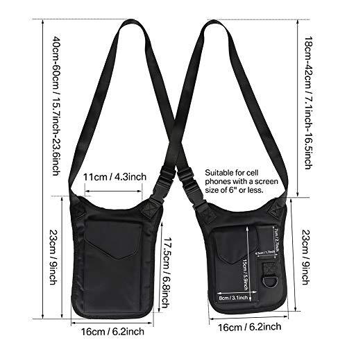 Anti-Theft Hidden Underarm Strap Wallet Phone Holster Bag Leisure Double Pouch