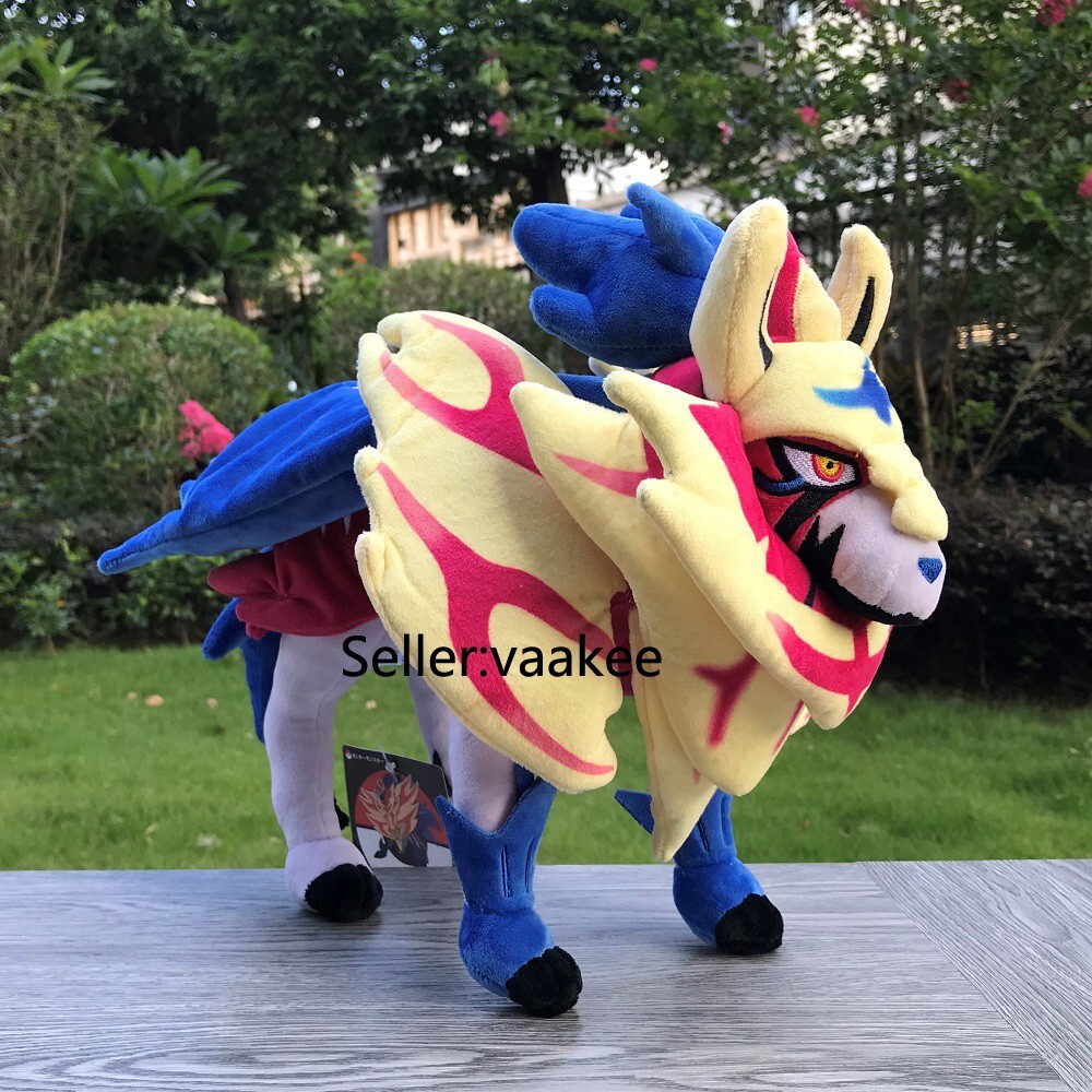 2Pcs Galar Region Zamazenta Shield & Zacian Sword Plush Stuffed Toys Soft Doll