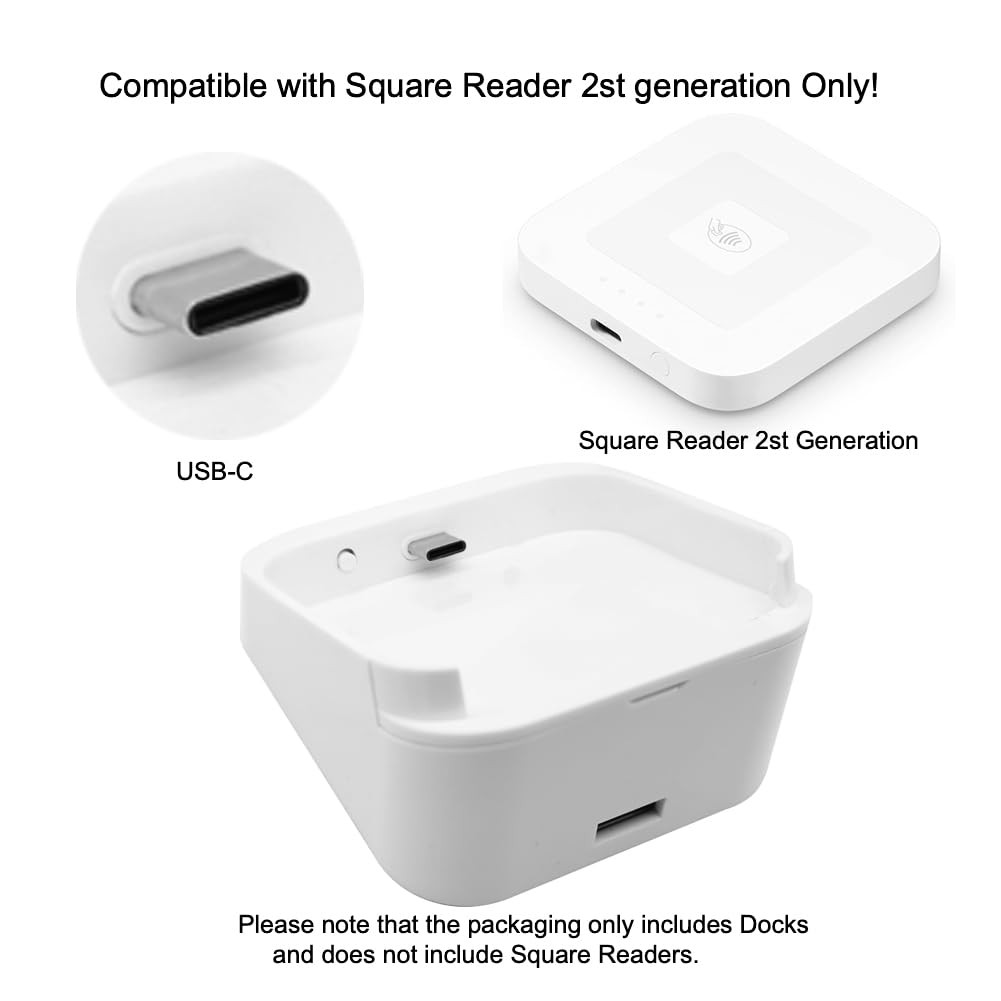 Oryuzi Dock Compatible with Square Reader 2nd for 2st Generation, White
