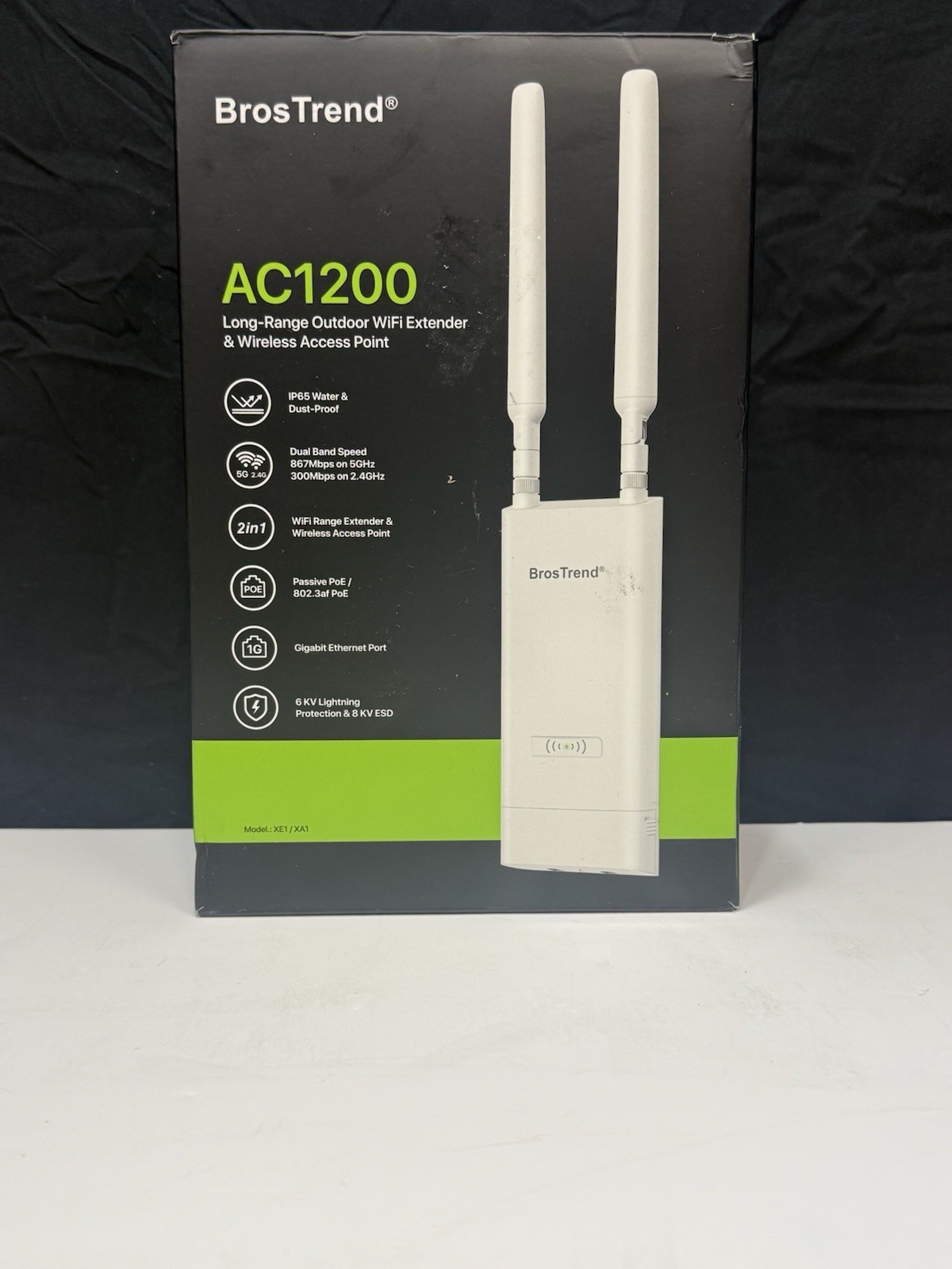 BrosTrend AC1200 Outdoor WiFi Access Point- Long Range, Dual-band, PoE