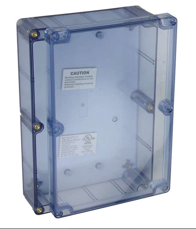 BUD Industries BT-2725 Polycarbonate NEMA 4X Box 8.74" L x 5.75" W x 2.17" H, Tr