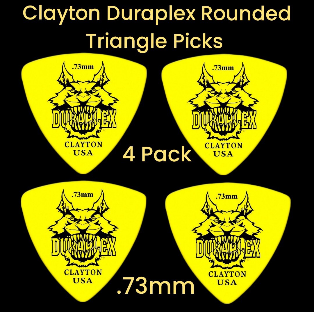 Clayton Duraplex Delrin Rounded Triangle Picks 4 Pack .73 mm