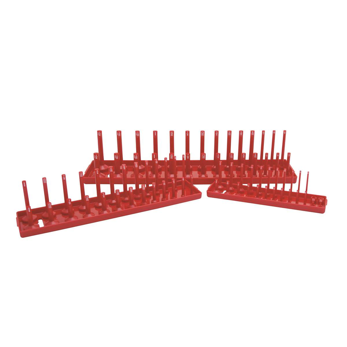 K-Tool 72470 3-pc SAE Fractional Socket Holder Set, Red