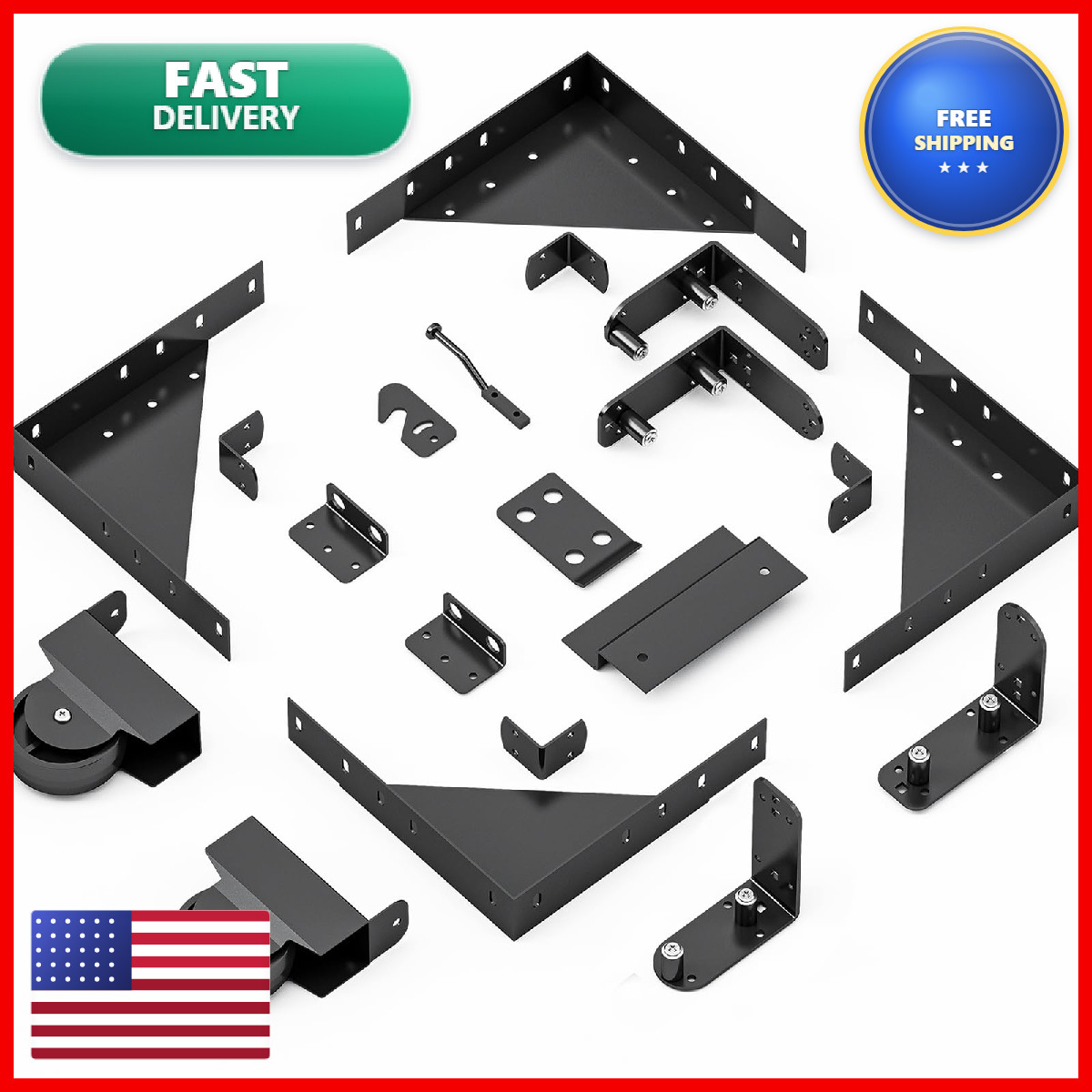 Wekis Sliding Gate Hardware Kit Heavy Duty Fence Gate Kit Roll Wheels Universal