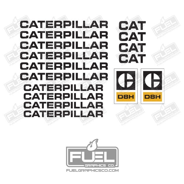 CAT Equipment Premium Vinyl Decal Set D8H - Equipment Graphics