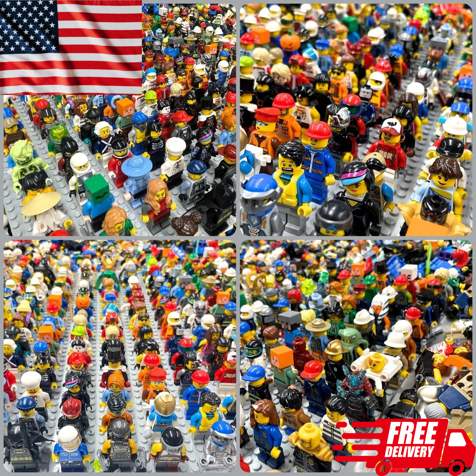 100-48-24LEGO MINIFIGURES RANDOM MEN WOMEN TOY MIX THEMES BULK FREE SHIPPING!