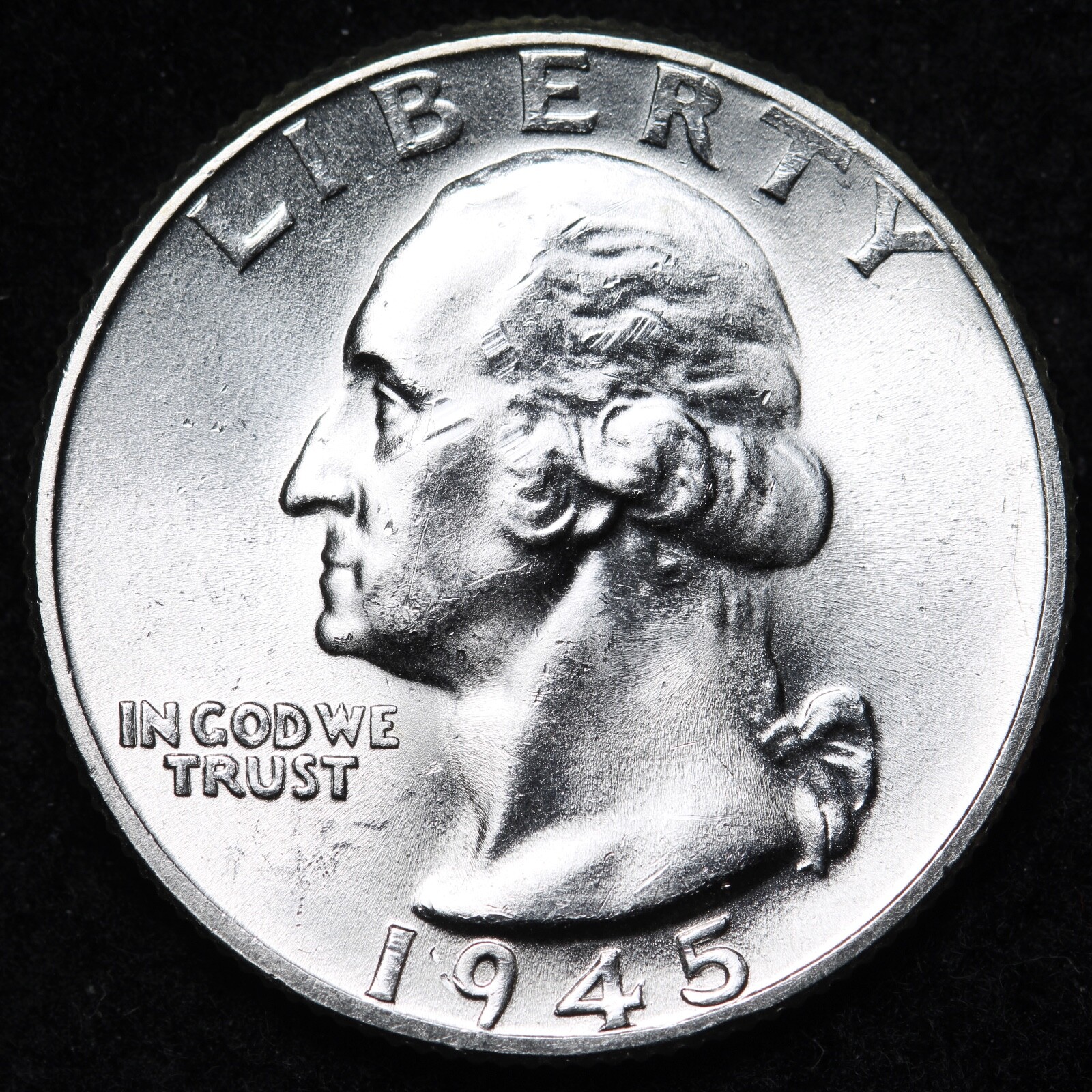UNCIRCULATED UNC MS 1945-D WASHINGTON SILVER QUARTER FREE SHIPPING
