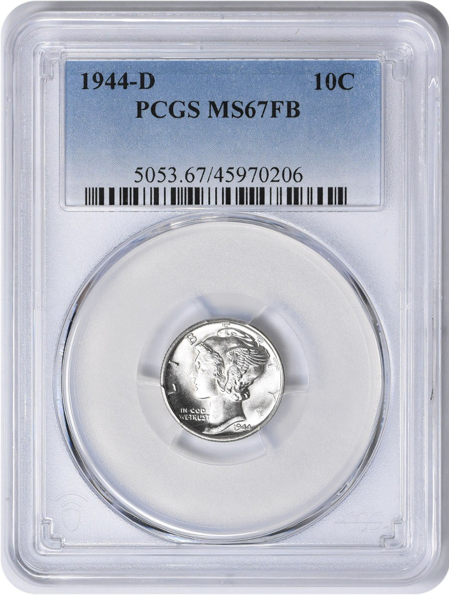 1944-D Mercury Silver Dime MS67FB PCGS
