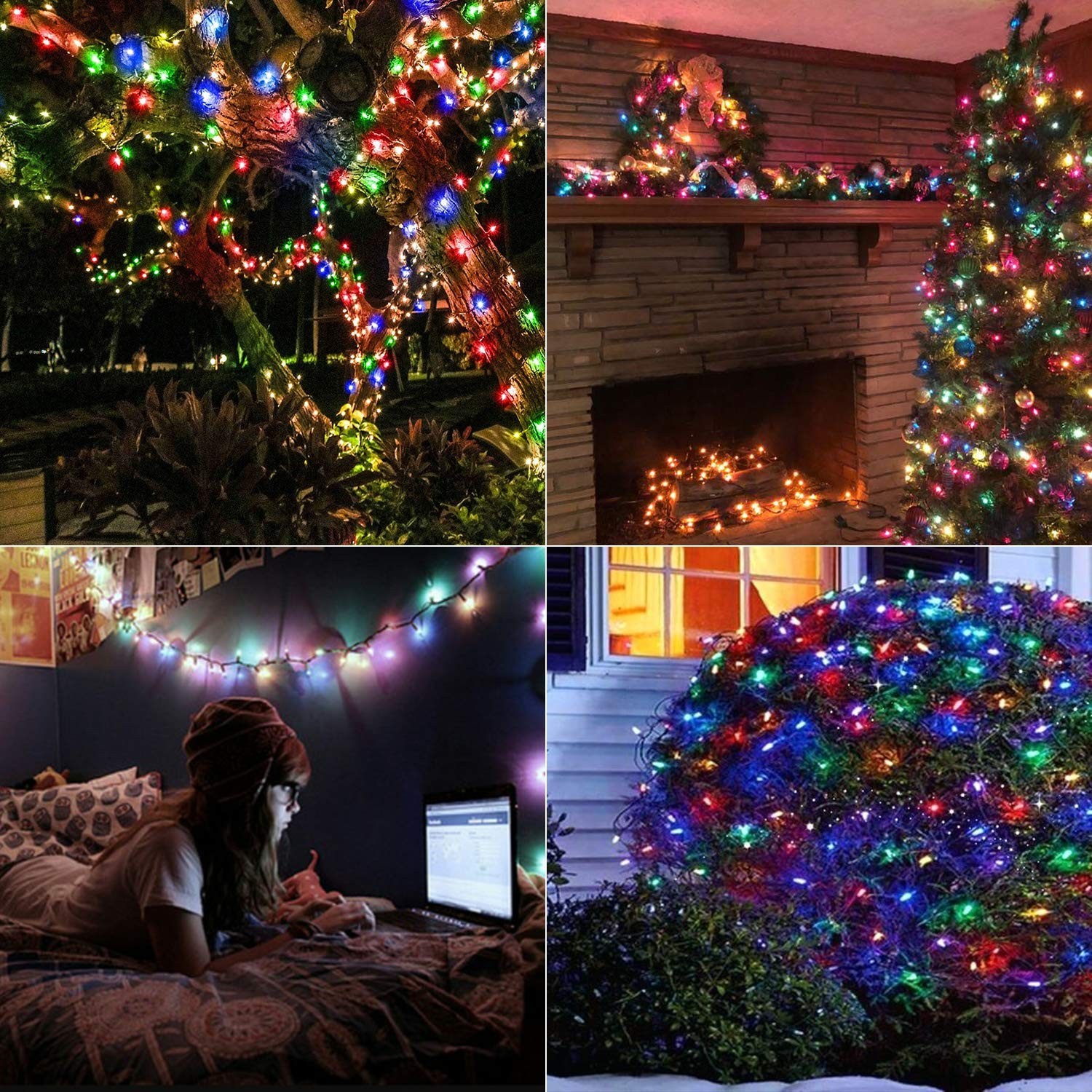 Christmas Lights Multicolor 2 Pack 17.94ft 50 Led Christmas String Lights Batter