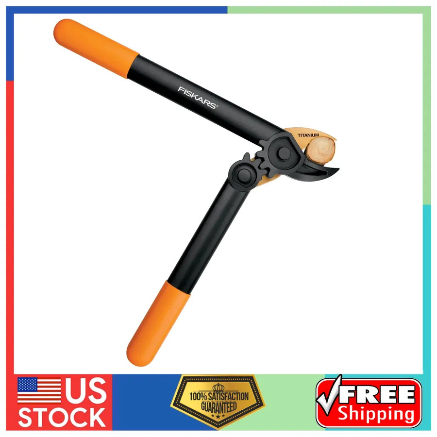 Fiskars PowerGear 15 Inch Titanium Bypass Lopper Compound Action Garden Tool
