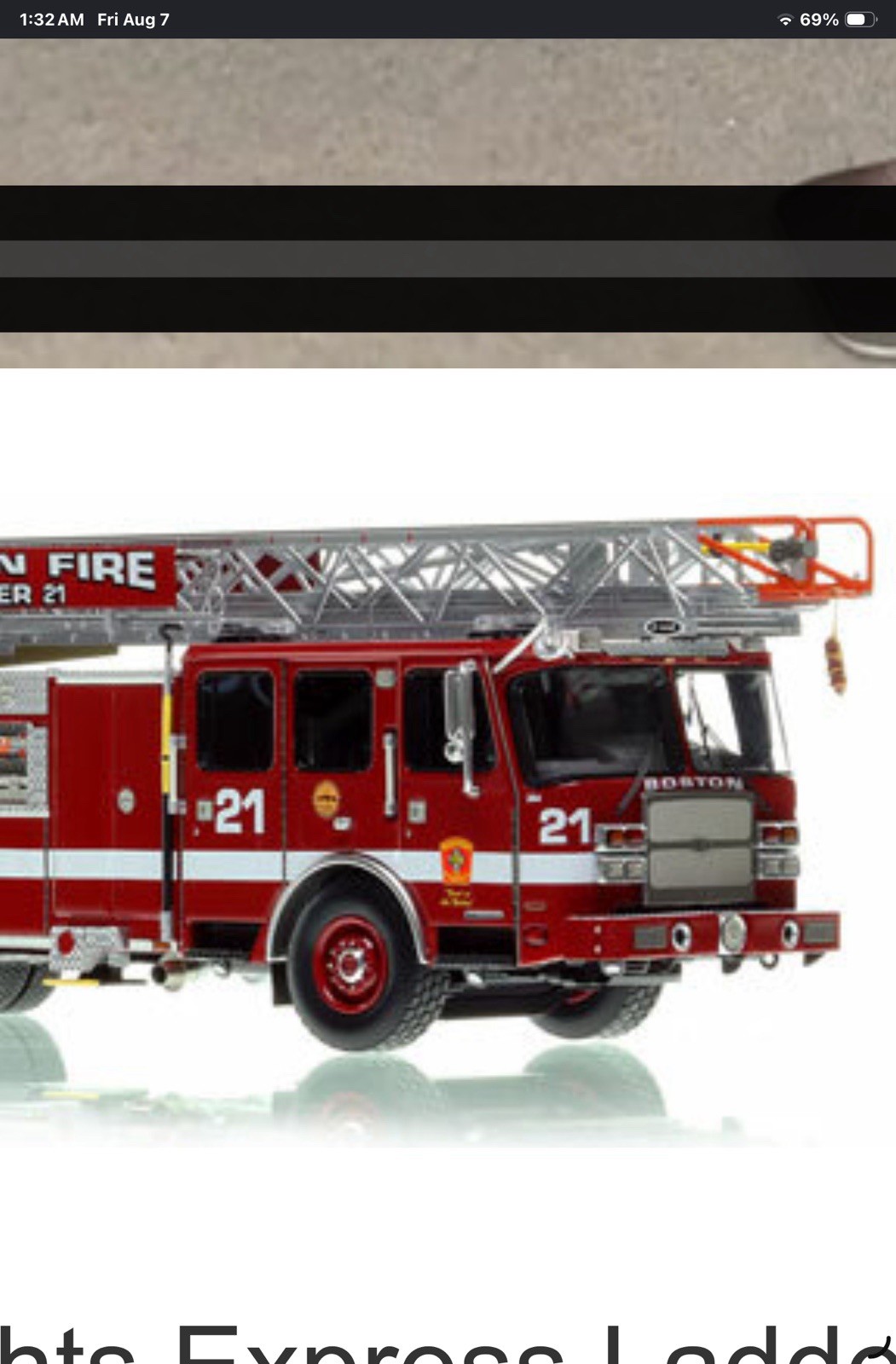 FireReplicas Boston Ladder 21 Orient Heights