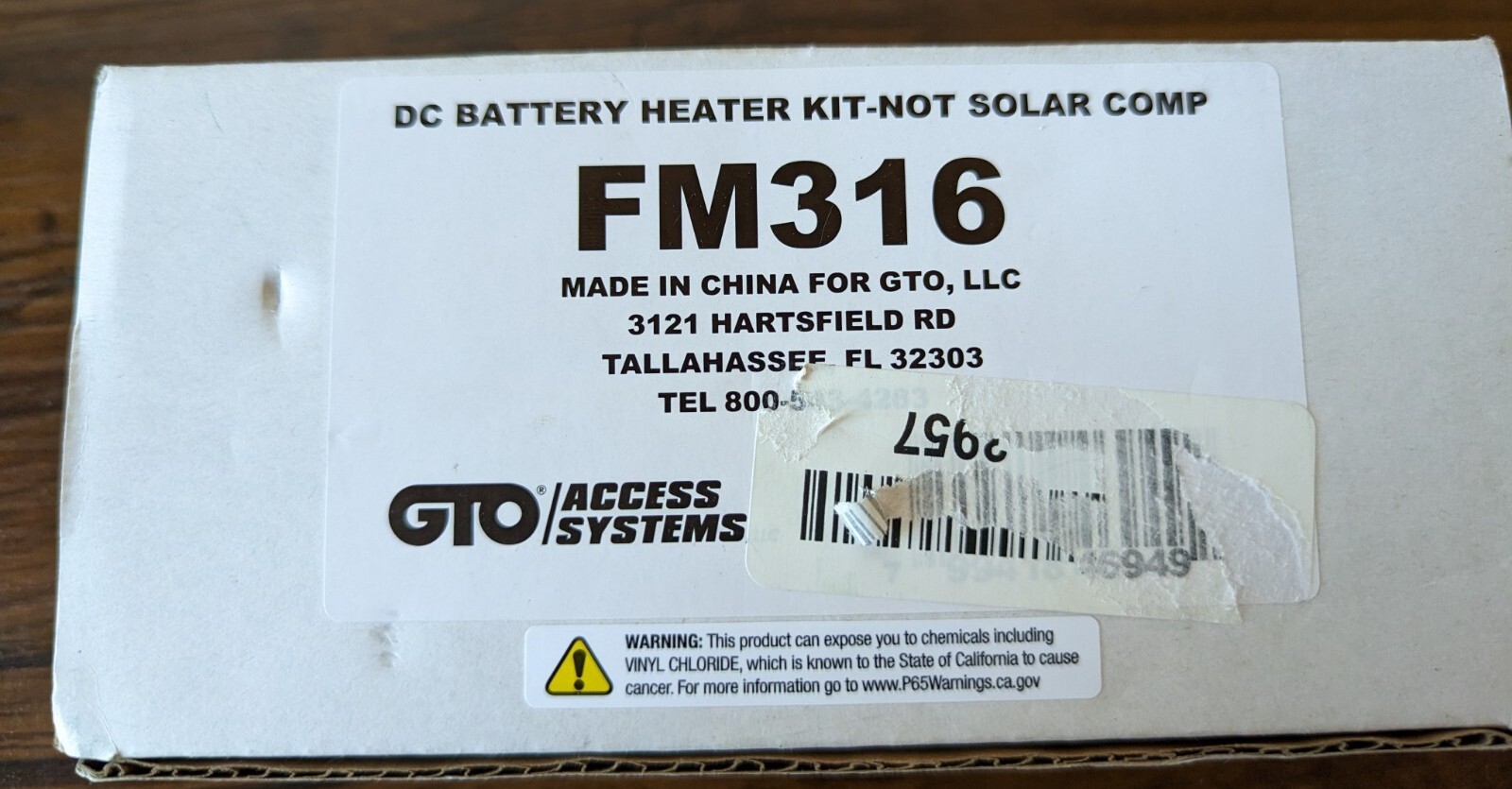 GTO FM316 Battery Heater for DC Operators - Not Solar compatible for DC Operator