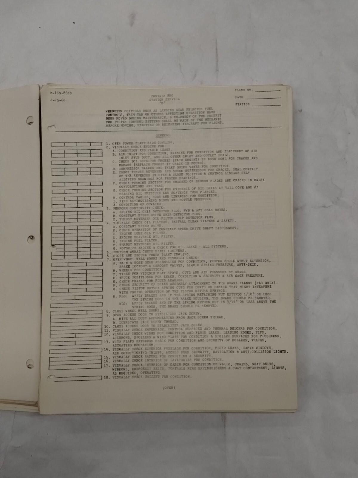 Trans World Airlines Convair 880 Maintenance Study Guide-Original