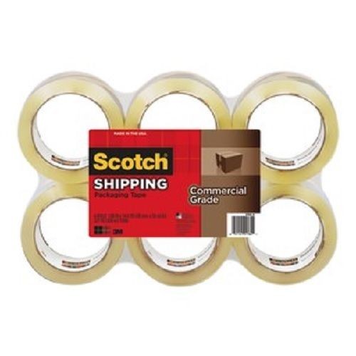 3M 91764 Scotch Commercial Grade Packaging Tape (Pack of 6)