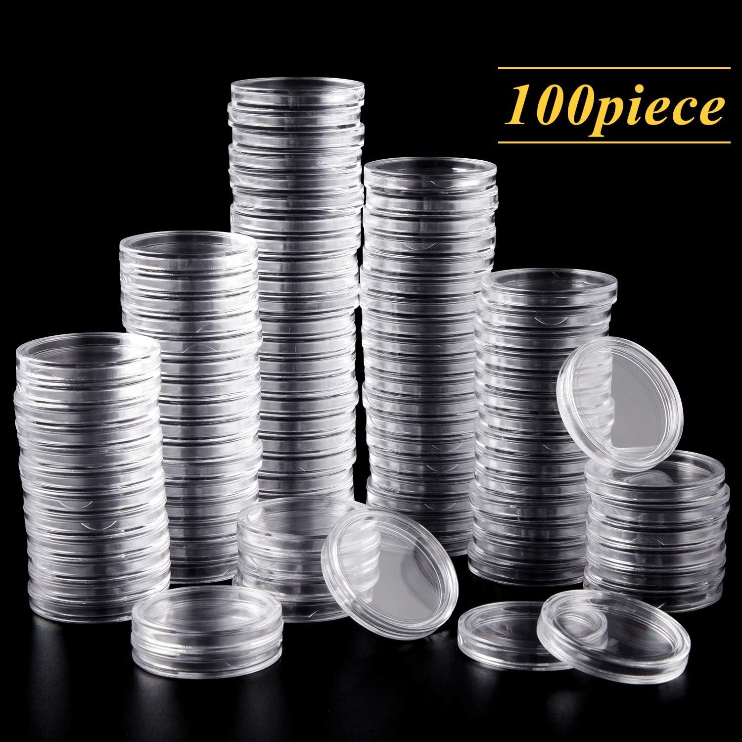100 Direct Fit Airtight 19mm Coins Capsules Storage Holder for US Penny 1 cent