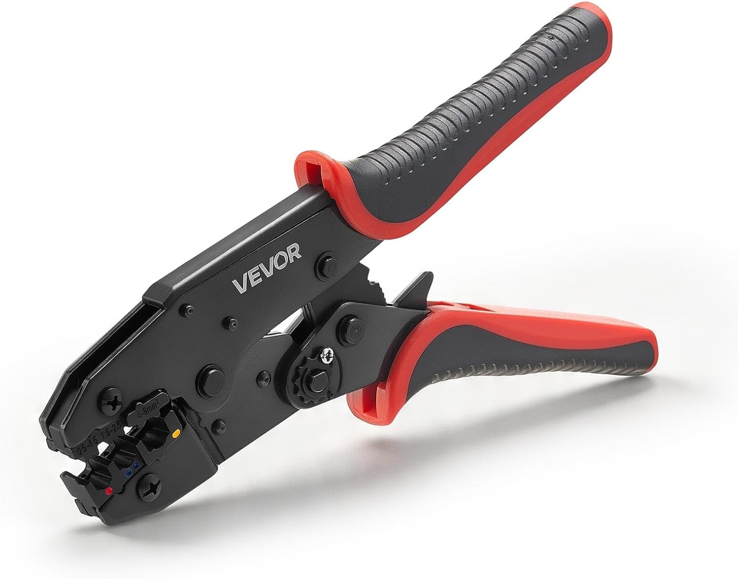 VEVOR Ratcheting Wire Crimper Tool, 22-10 AWG, Adjustable Force, Labor-Saving Pl