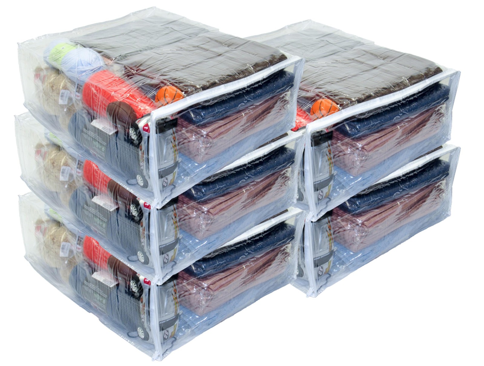 5 PCS XLarge 20x23x8 Inch Heavy Duty Vinyl Zippered Storage Bags Clear