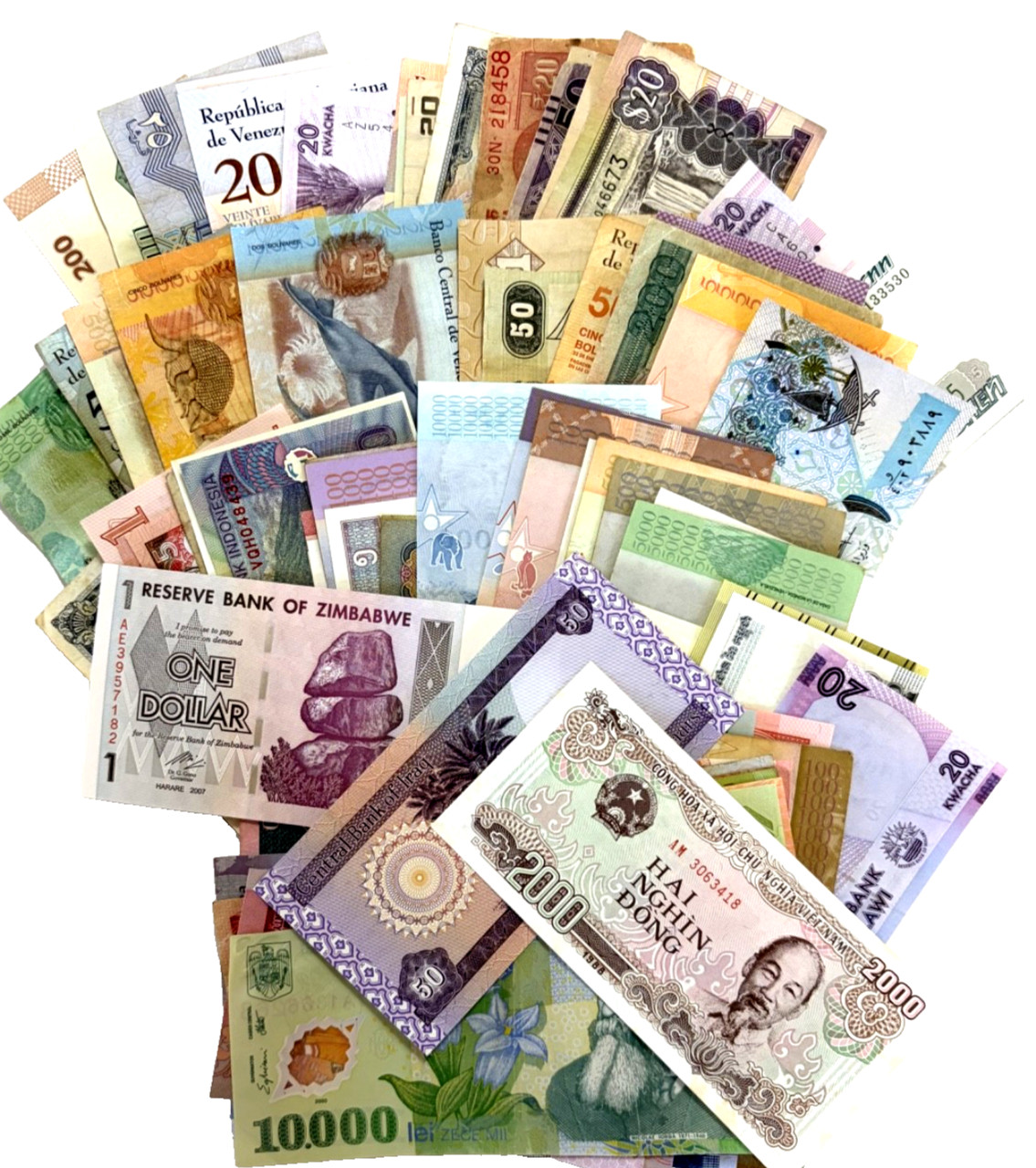 42  World Currency Paper Money.Banknotes..Foreign Currency Iraq Dinar Mixed Lot