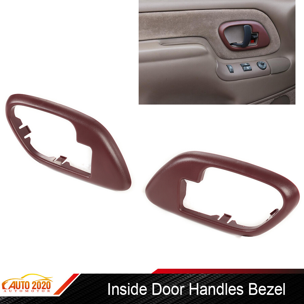 Red Door Handle Trim Set Inside Door Handle Bezel Fit For 95-99 Chevy GMC Truck